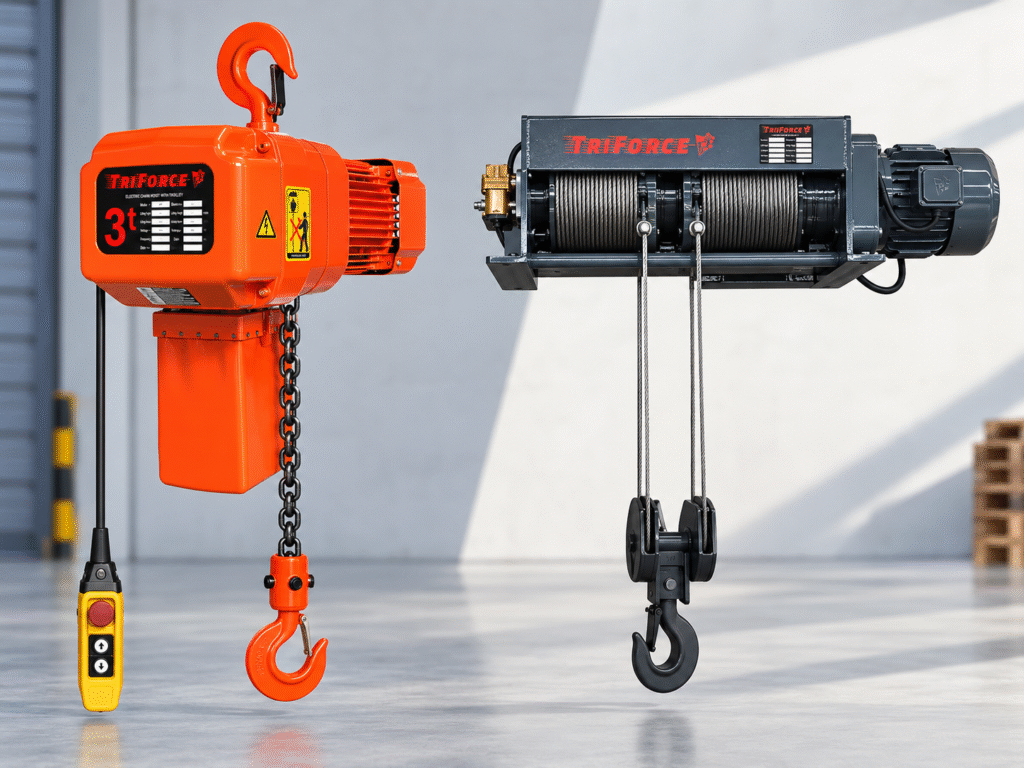 Chain hoist dan wire rope hoist untuk Lift Barang Triniti
