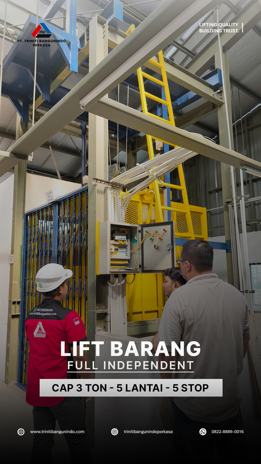 Project Lift Barang Triniti 3 Ton di Jakarta Barat