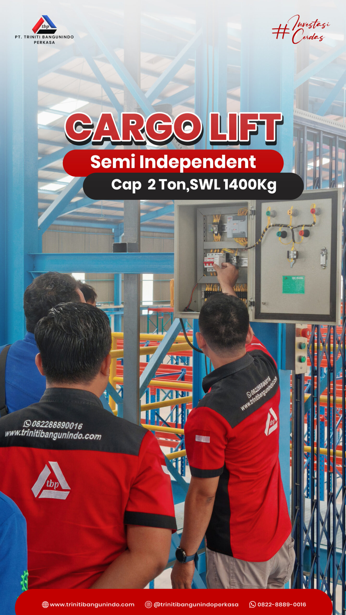 Lift Barang Triniti Kapasitas 2 Ton di Cikarang