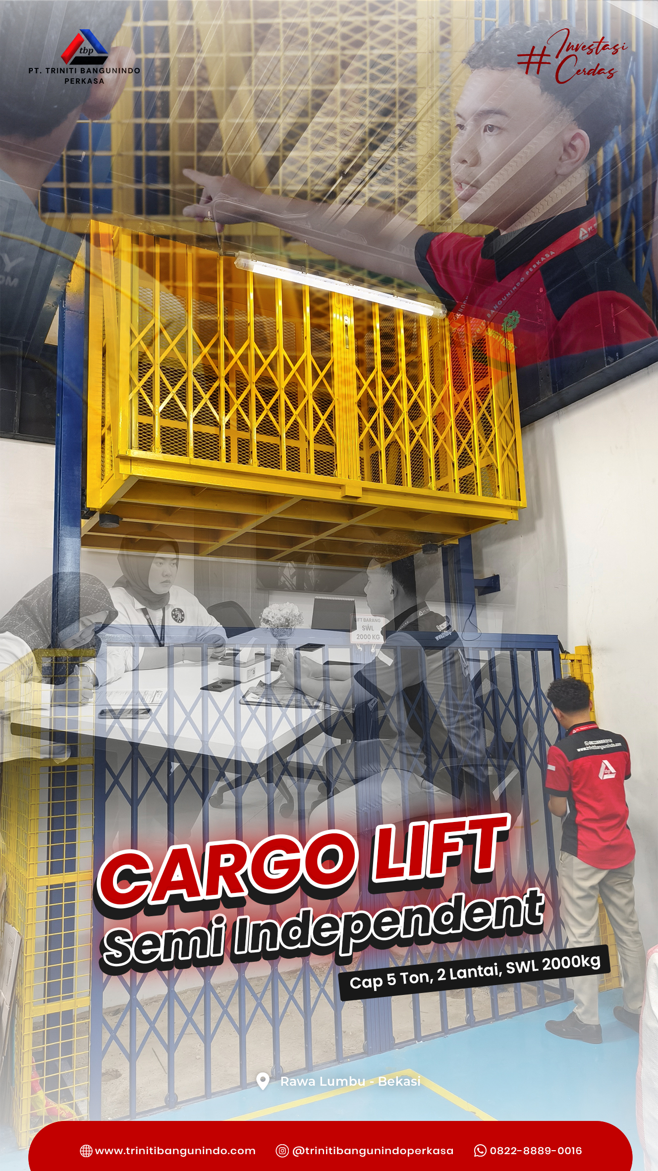Lift Barang Triniti Kapasitas 5 Ton di Bekasi