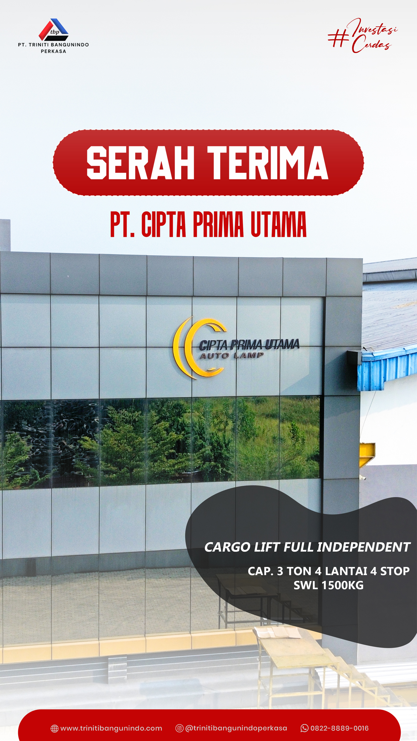 Lift Barang Triniti Kapasitas 3 Ton di Tangerang