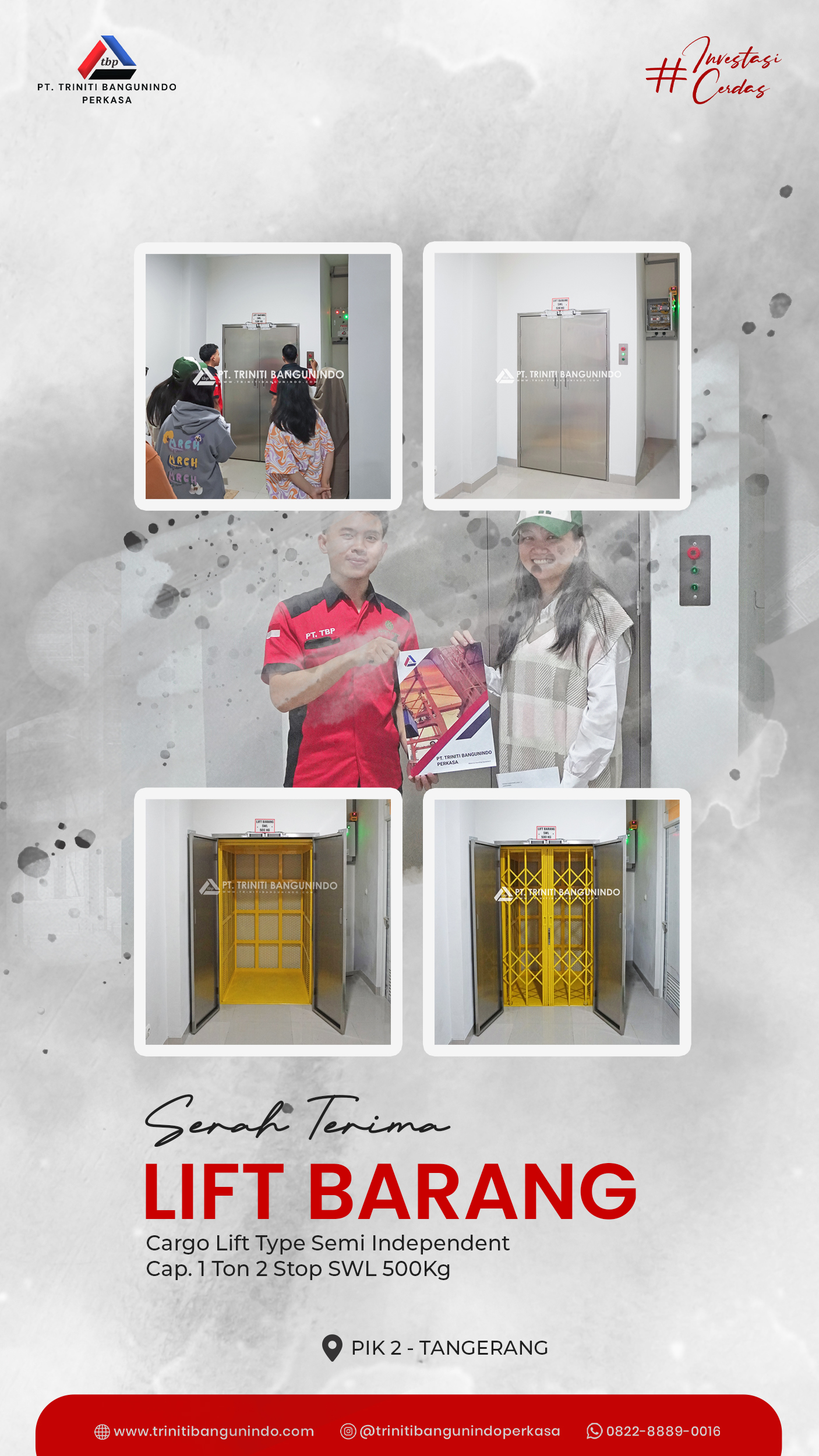 Lift Barang Triniti Kapasitas 1 Ton di Jakarta Utara